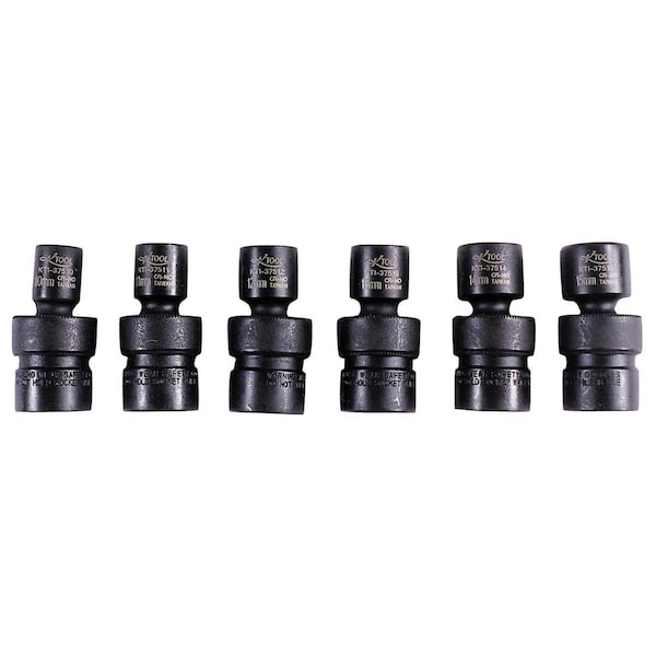 Metrc Flex Impct Socket Set, 3/8"Dr, 6pcs.